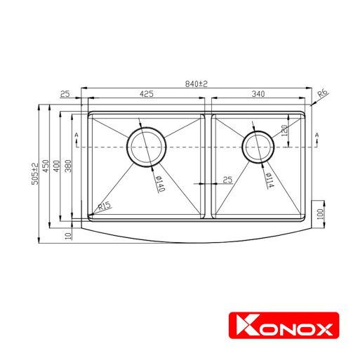 KONOX – Apron sink KN8450DA